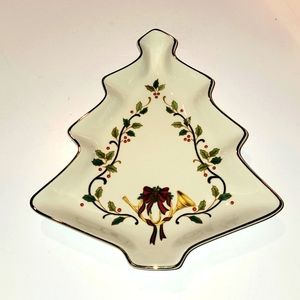 MIKASA HOLIDAY ELEGANCE CHRISTMAS TREE CANDY DISH